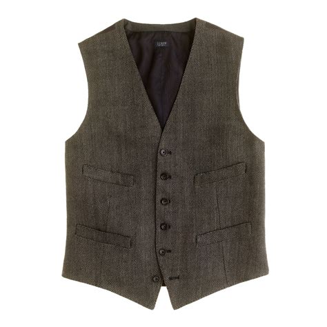 Jcrew Linen Herringbone Suit Vest In Gray For Men Charcoal