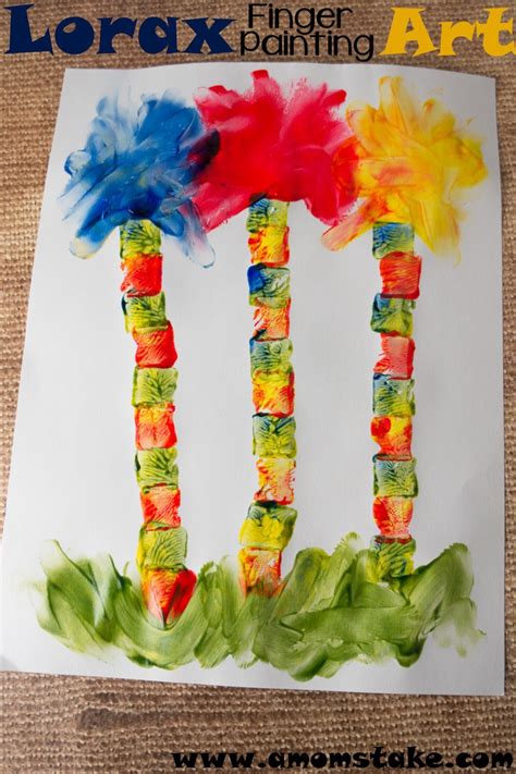 Lorax Trees Finger Painting Art A Moms Take