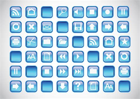 Blue Icons Buttons Free Icon Packs Ui Download