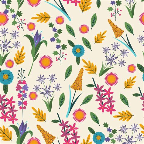 Free Vector Colorful Ditsy Floral Print Background