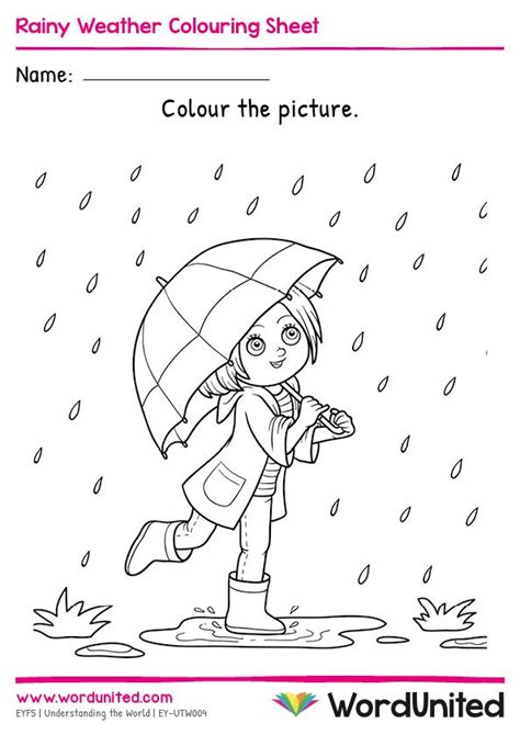Rainy Weather Colouring Sheet Rainy Day Activities For Kids Early