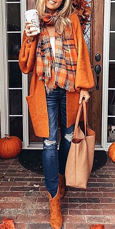42 99 chicnico casual oversize orange long cadigan fall fashion fall fashion coats fashion