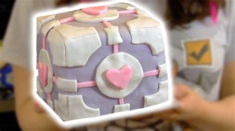 Companion Cube Cake Nerdy Nummies Youtube