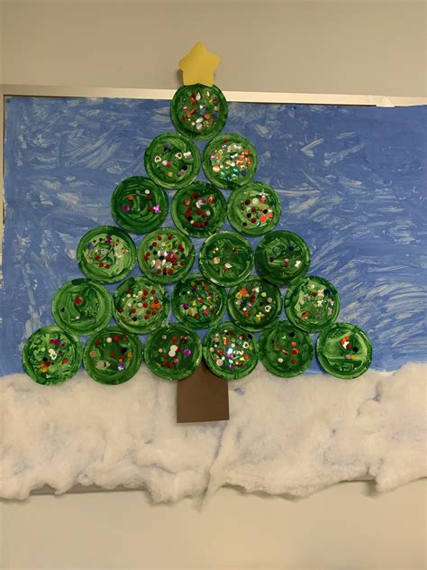 Class Christmas Tree Made From Paper Plates Christmas Crafts