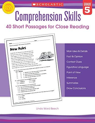 Comprehension Skills Short Passages For Close Reading Grade 5 Beech