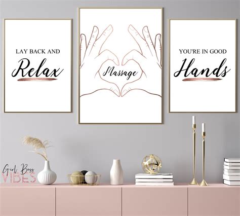 Rose Gold Massage Therapist Art Lay Back Relax Printable Etsy