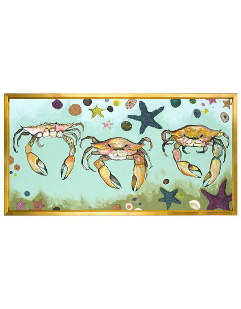 Crabs And Starfish Canvas Print Coastal Decor Wall Art Squan Trading