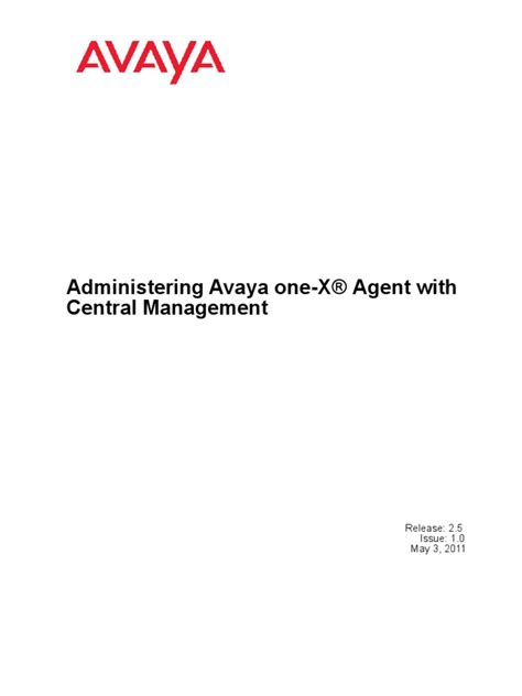 Administering Avaya One X Agent 25 With Central Management Web