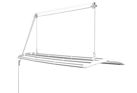 Key features ceiling mounted rack with adjustable pole pull down the pole to desired height; Laundry Drying Rack, White on OneKingsLane.com | Drying ...