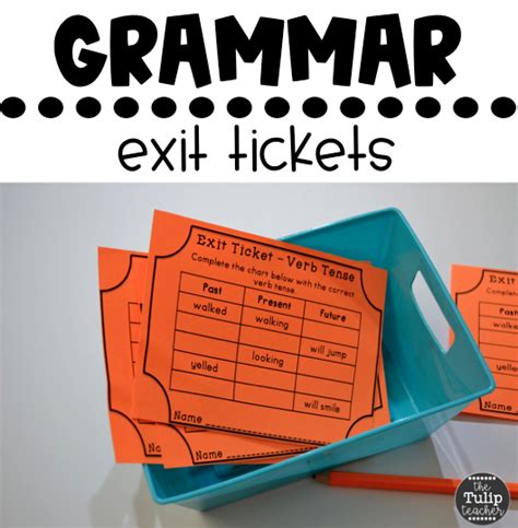Two sets of the speaking test and two sets of the. Grammar Exit Tickets or Exit Slips | Grammar, 8th grade ...
