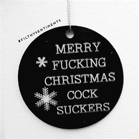 Black Acrylic Merry Christmas Cock Suckers Bauble Pre Order