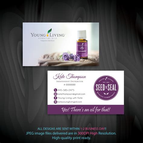 Young Living Business Cards Personalized Young Living Oil Cards Yl26