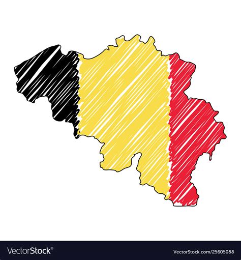 Belgium Map Hand Drawn Sketch Concept Royalty Free Vector