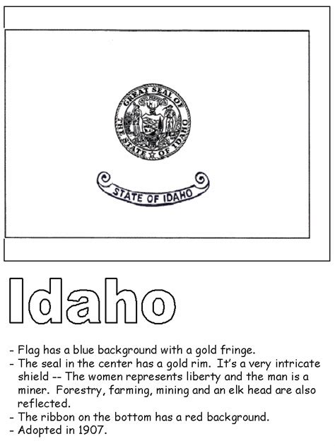 In addition to flowers, each state also has its own bird, tree, and flag, as well as a state motto. Idaho State Flag