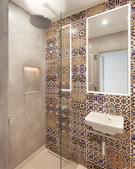 Moroccan Inspired Tiling Moroccan Bathroom Trendy Bathroom Tiles