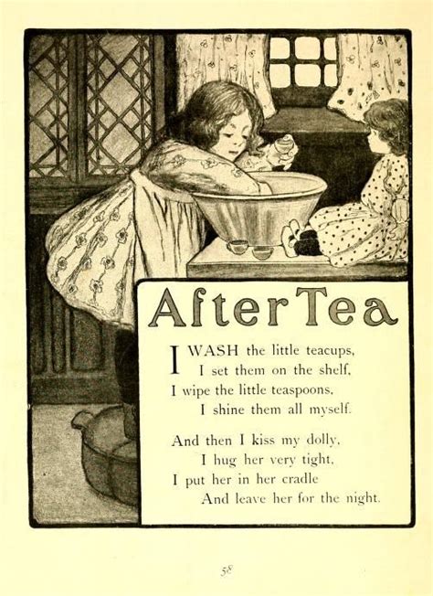 After Tea ~ Vintage Childrens Poem Tea Art Cuppa Tea Tea Quotes