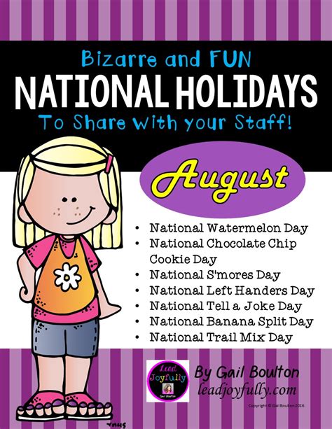 Bizarre And Fun National Holidays To Celebrate Your Staff August Bundle