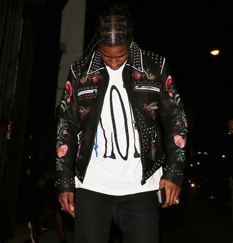 ASAP Rocky Wearing Gucci Studded Embroidered Jacket And ...