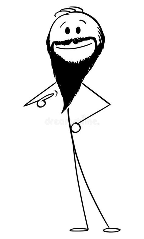 Bearded Person Showing His Long Facial Hair Or Beard Vector Cartoon