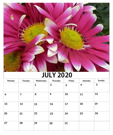 July 2020 Wall Calendar