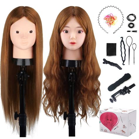 Buy Mysweety 20 Inch 50 Real Human Hair Training Head Mannequin Head Cosmetology Hairdressing