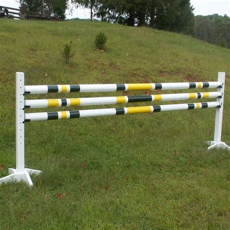 Set3 3 Stripe2 Color Cut Railspoles Wood Horse Jumps Platinum Jumps