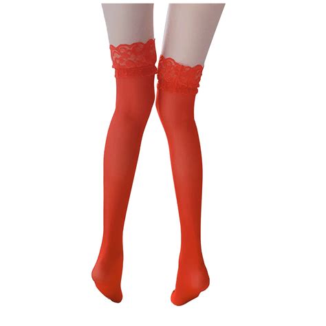 Yanhaigong Sexy Stockings For Women Women Extra Long Satin Lace Thigh