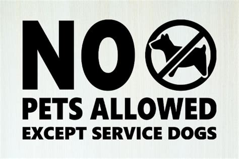No Pets Allowed Except Service Animals Vinyl Sticker V3 Dogs Etsy