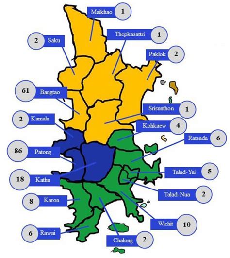 Districts In Phuket And Number Of Confirmed Cases By District 20