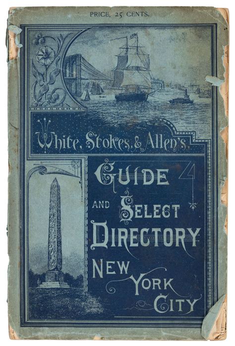 At Auction With Large Folding Map Of New York City 1885