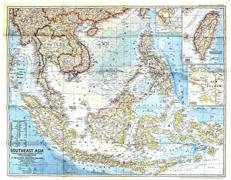 1968 12 December Vintage National Geographic Map Southeast Asia B 567 Ebay