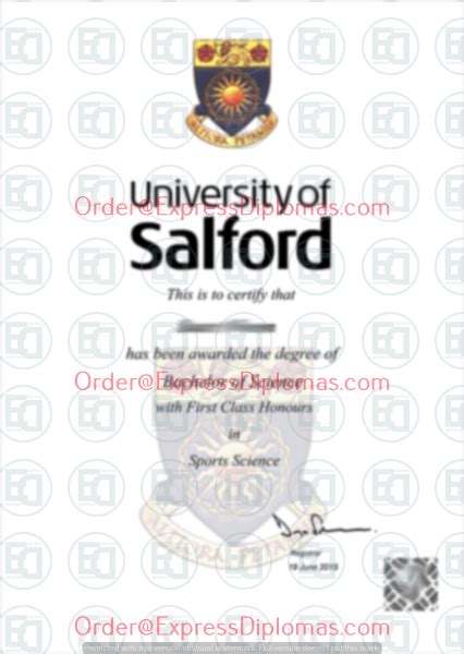 University Of Salford Degree Diploma Certificate Express Diplomas