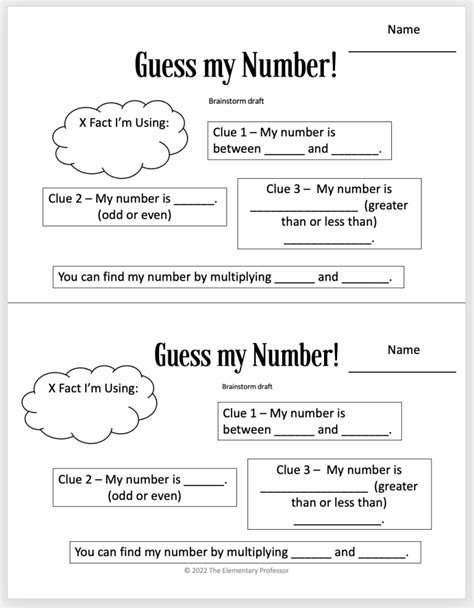 Guess My Number Multiplication Riddle The Elementary Professor