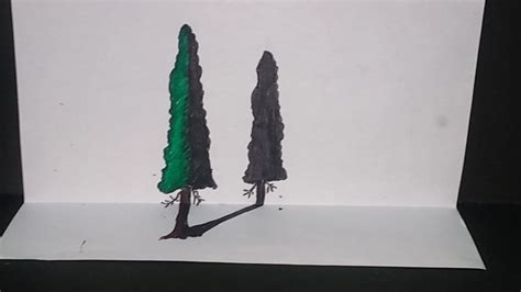 How To Make Shadow Tree Drawing Youtube