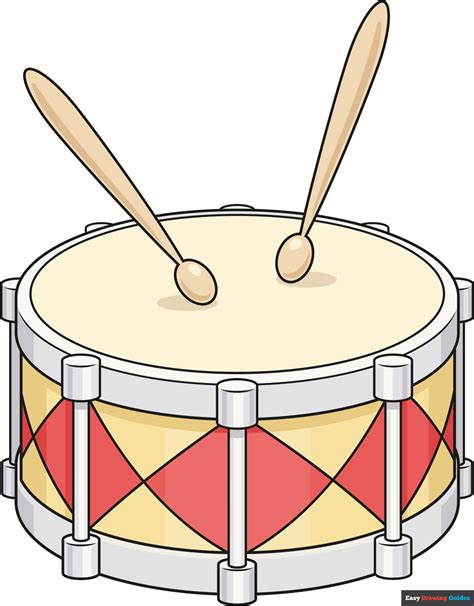 How To Draw A Drum Really Easy Drawing Tutorial
