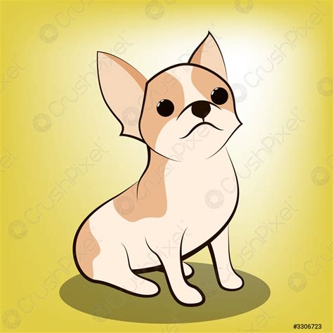 Cute Cartoon Vector Illustration Of A Chihuahua Puppy Dog Stock