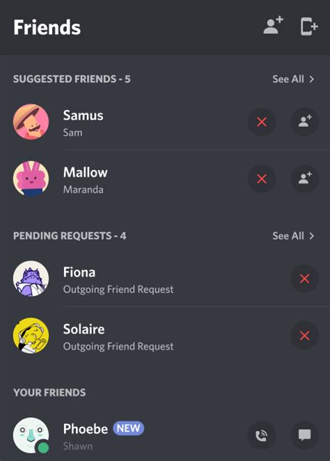 Discord Friends List