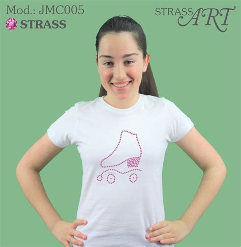 Camiseta Patinaje Artístico Decorada Con Strass Strassart