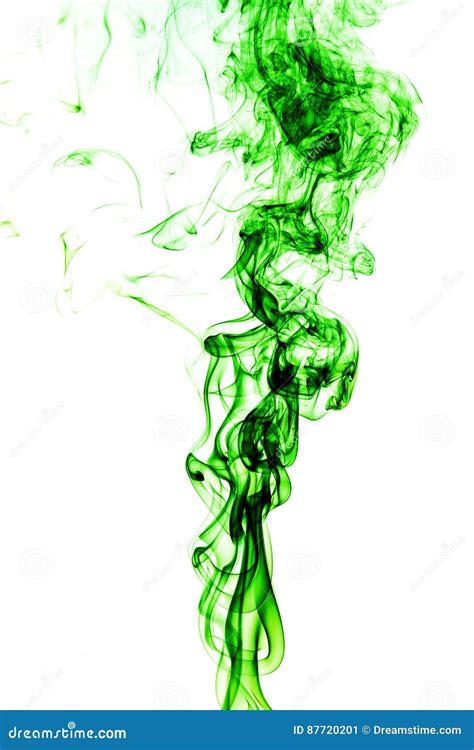Abstract Green Smoke On White Background Smoke Backgroundgreen Ink
