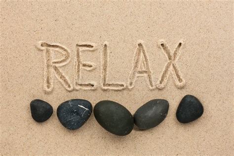 Word Relax Written On The Sand Stock Image Image Of Beach Relaxation