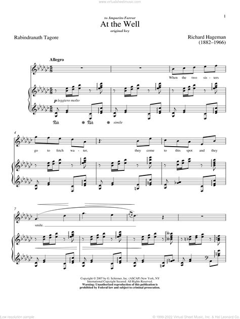 At The Well Sheet Music For Voice And Piano High Voice Pdf