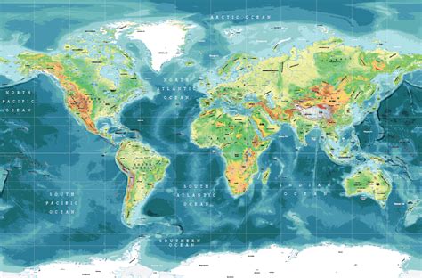 Physical vector maps of the world - Maptorian