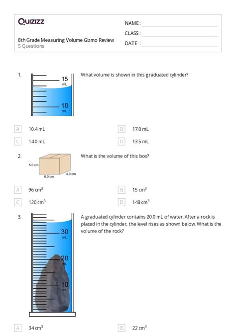 50 Measuring Volume Worksheets For 8th Grade On Quizizz Free And Printable