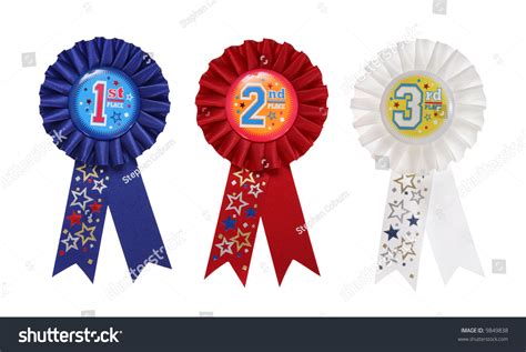 First Second Third Place Award Ribbons Stock Photo 9849838