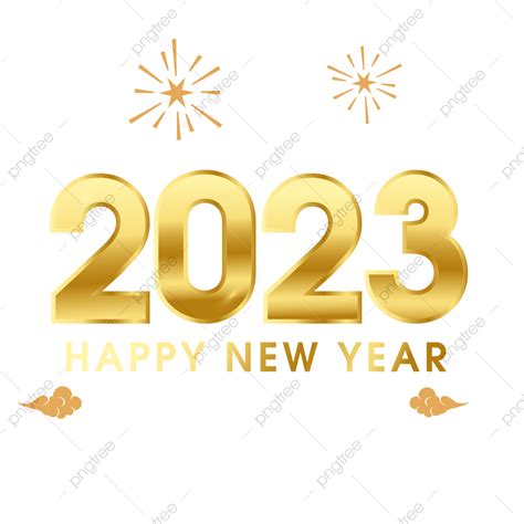 2023 سنة جديدة سعيدة لون الذهب Luxurypng مجانا 2023 حصان 2023 سنة