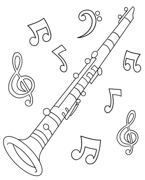 Clarinet Coloring Page Home Interior Design