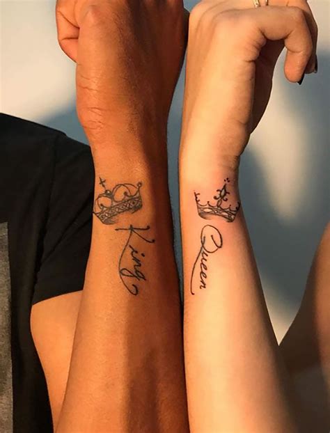 Queen And King Couple Tattoo Meaningful Tattoo For Couple Etsy