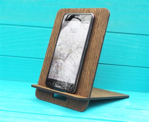Phone Stand Engraved Laser Cut Wood Iphone Wood Phone Etsy