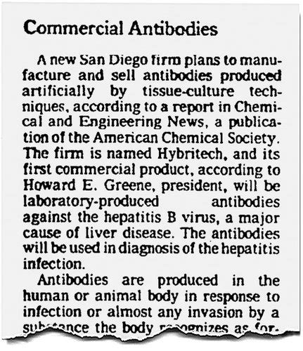 First Mention Monoclonal Antibodies In The New York Times The New