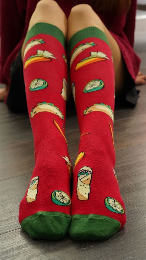 Womens Chili Tacos Knee High Socks Socks N Socks